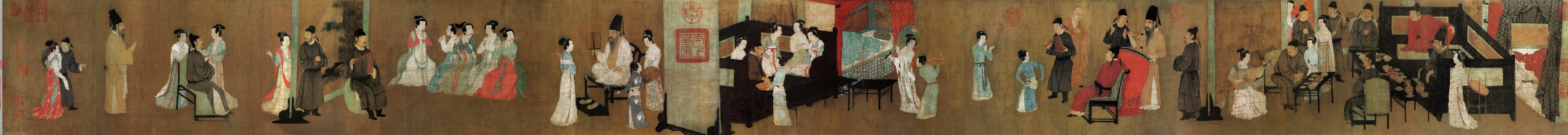 The Night Revels of Han Xizai, a long handscroll painting